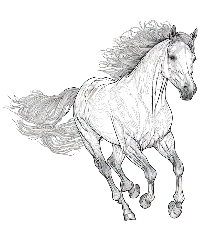 Desenhos de cavalos para colorir - 15 folhas para colorir únicas e gratuitas